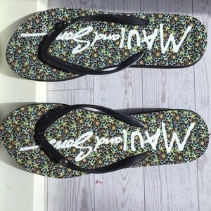 Maui and Sons Sz 9/10 🆕 w/o 🏷️ Multicolor Summer Vibe Pattern Flip Flop Sandals